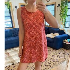 Aventura red floral sleeveless shift dress